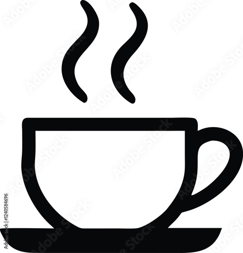 Coffee cup simple icon. Outline vector