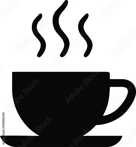Coffee cup simple icon. Vector