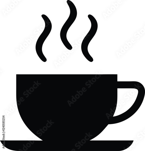 Coffee cup simple icon. Vector