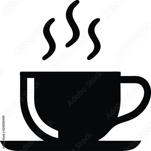 Coffee cup simple icon. Vector