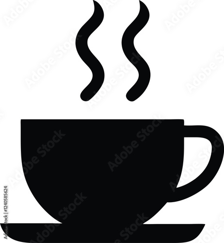 Coffee cup simple icon. Vector