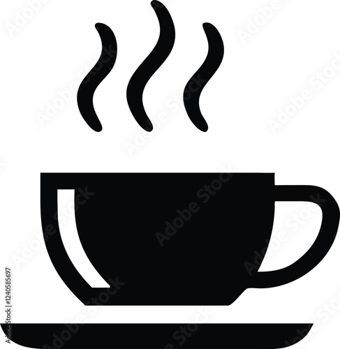 Coffee cup simple icon. Vector