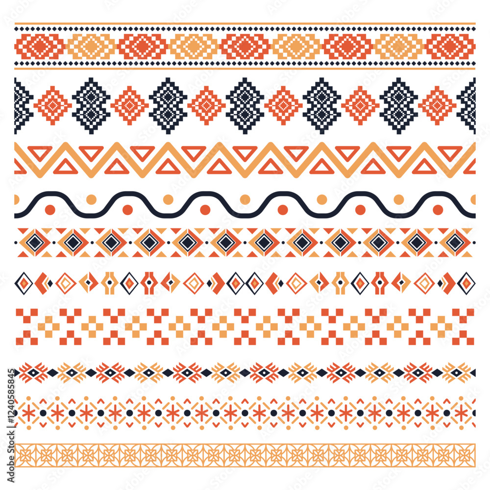 Fotografie Ethnic Ornament Border Vector Illustration