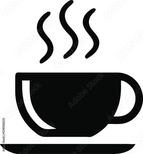 Coffee cup simple icon. Vector