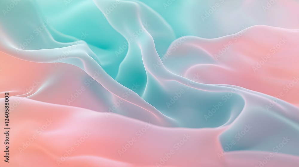 Fototapeta premium Abstract Pastel Pink and Teal Fabric Texture Background