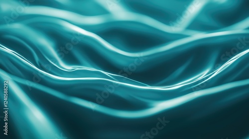 Wallpaper Mural Teal Fabric Abstract Texture Background Soft Waves And Folds Torontodigital.ca