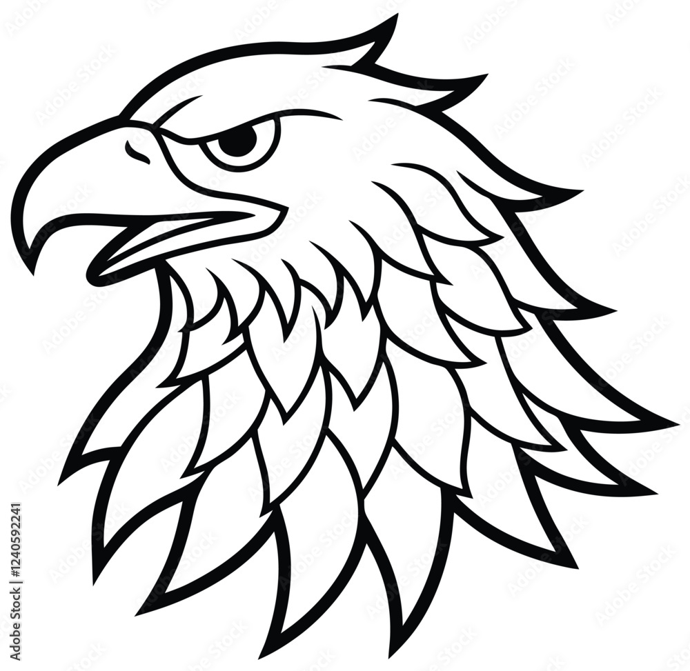Obraz premium A pencil sketch drawing of an Eagle bird on white background line art icon sign silhouette vector illustration for photo overlays t-shirt print flyer poster design