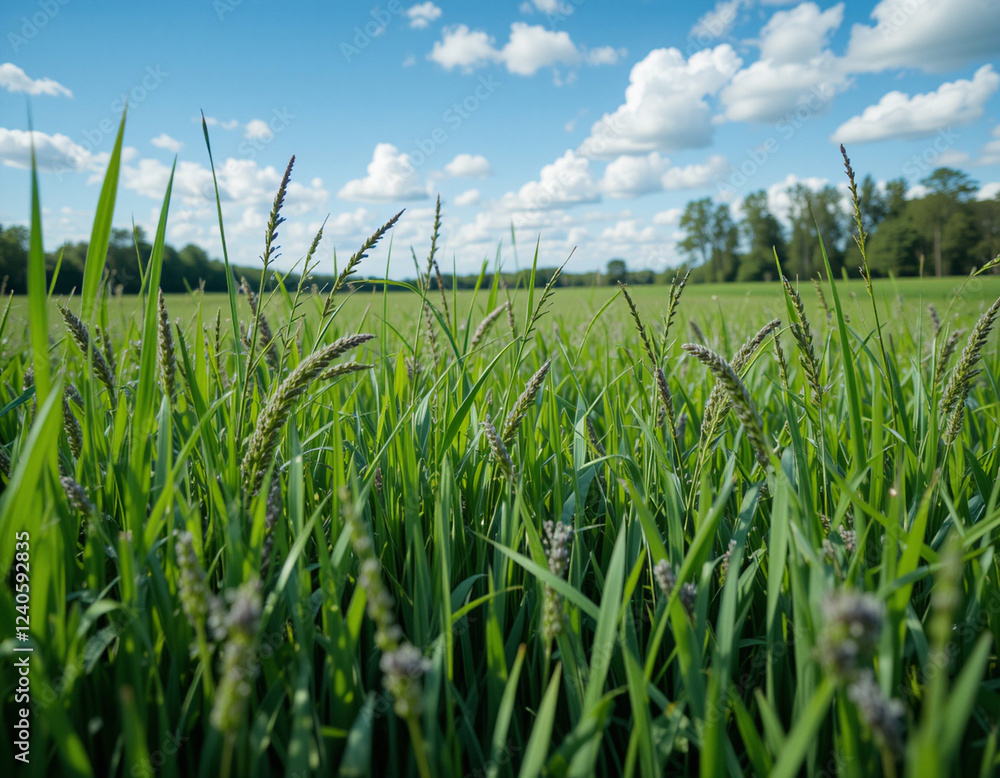 Obraz premium green wheat field