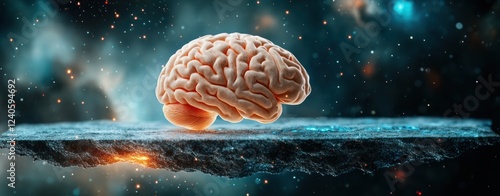 Wallpaper Mural Surreal Concept of Brain Separating from Dark Cosmic Background with Glowing Stars and Nebulae Torontodigital.ca