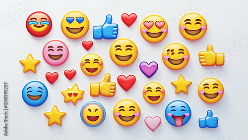 Funny Cartoon Emoji & Emoticons Set – Facial Expressions & Reactions for Social Media | Happy, Sad, Angry, Laughing, Crying Icons