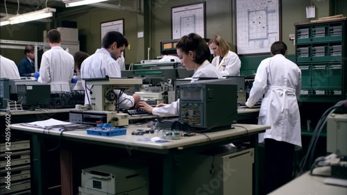 Scientists at Work in a Retro Lab
