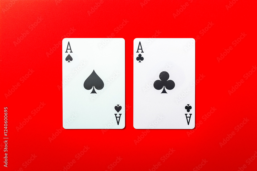 Two Playing Cards: Ace of Spades and Ace of Clubs Two Playing Cards: Ace of Spades and Ace of Clubs