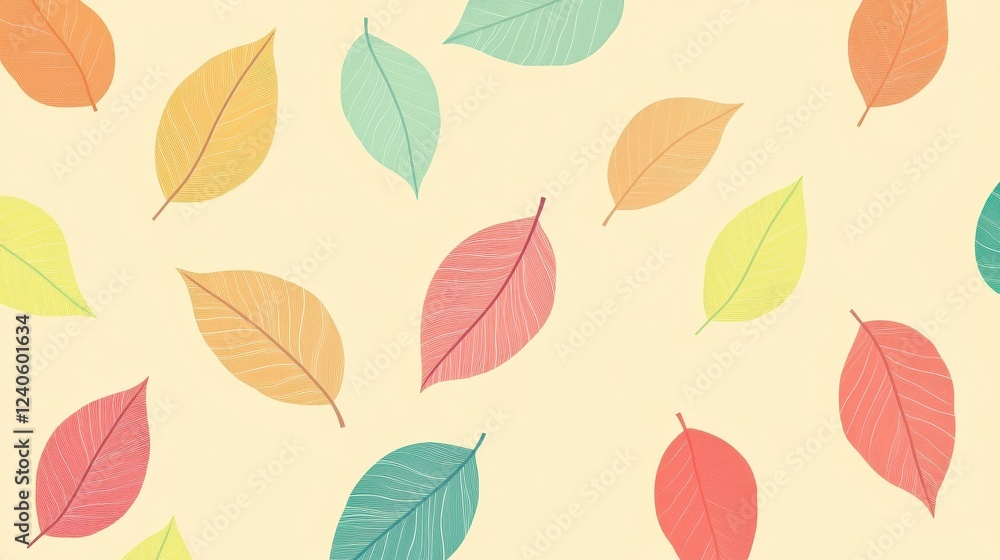 Obraz premium Colorful Autumn Leaves Pattern Background Design