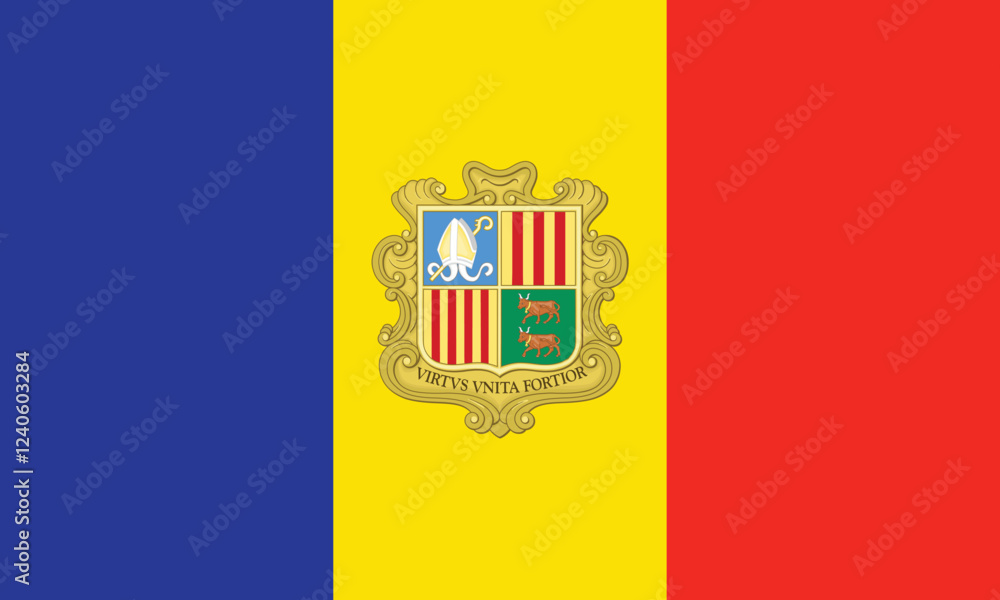 Obraz premium Andorra National Flag Vector Design with Actual Measurement