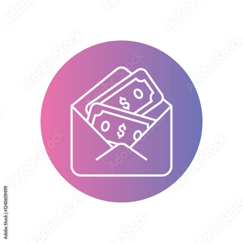 Money Envelope icon vector stock illustration