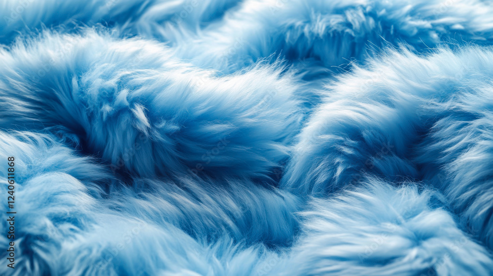 Obraz premium Soft blue fur fabric with a plush texture ideal for cozy winter nights and stylish home decor accents