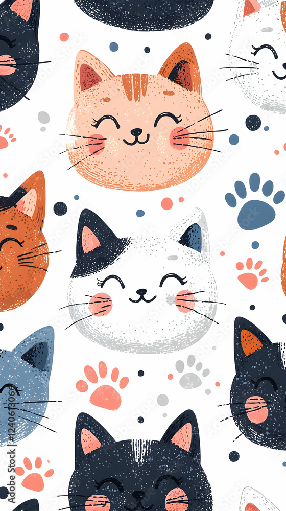 Adorable Cat Faces: Happy Paws & Whiskers Adorable Cat Faces: Happy Paws & Whiskers