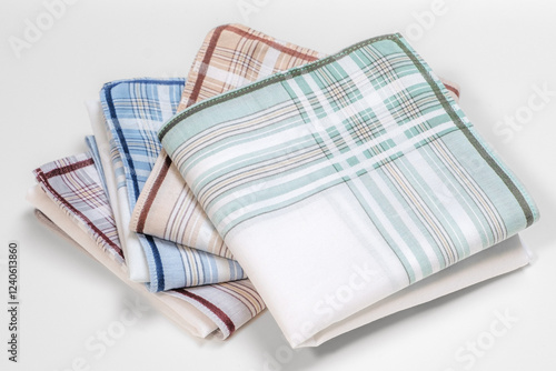 Obraz na płótnie Set of vintage stripped handkerchiefs for men. w salonie