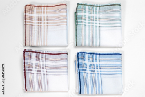 Obraz na płótnie Set of vintage stripped handkerchiefs for men. w salonie