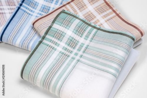 Obraz na płótnie Set of vintage stripped handkerchiefs for men. w salonie