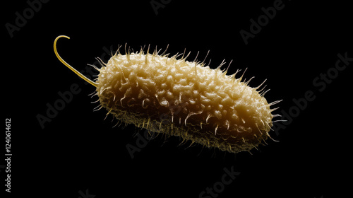 Microscopic view of bacteria showcasing vibrant details and structures in a dark background photo