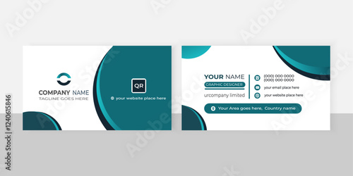 Modern business card design templete with circle type elliptical professional orange green and black shape.