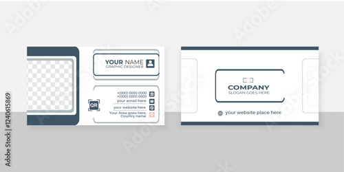 Modern stylish business card design templete with rectangular type professional colors and shape.