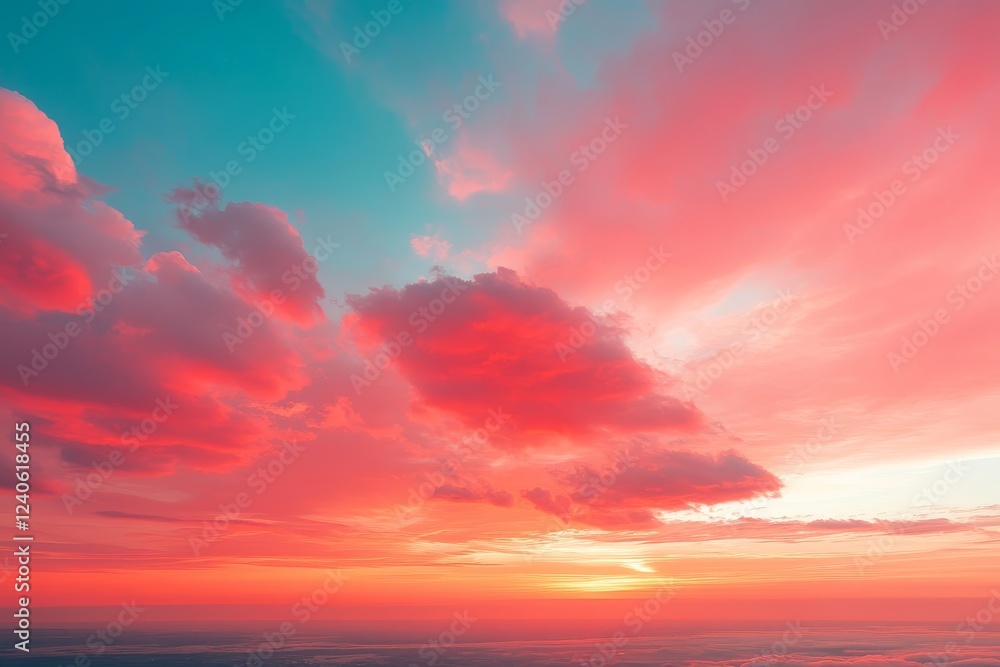 Panoramic Sunset Sky with Orange and Pink Gradient, Blurred Clouds, and Ample Copy Space for Wide Banner Use. Ultra-Realistic High-Resolution Photography. Panoramic Sunset Sky with Orange and Pink Gradient, Blurred Clouds, and Ample Copy Space for Wide Banner Use. Ultra-Realistic High-Resolution Photography.