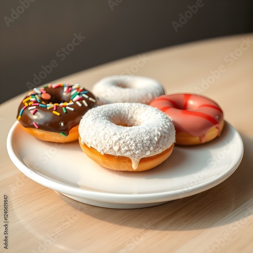 rosquilla en un plato blanco
 photo