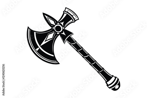 Tomahawk Silhouette vector illustration on white background