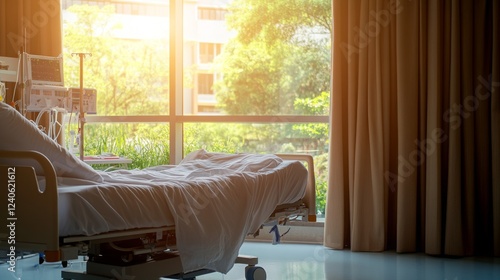 Modern hospital delivery room setup with medical staff attending to a newborn baby, symbolizing the miracle of life and the dedication of healthcare professionals.