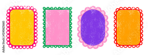 Mexican Frames collection. Wedding, Cinco de Mayo, Fiesta, Dia De Los Muertas, Day of the dead, Mexican holiday. Vector banner, cards design