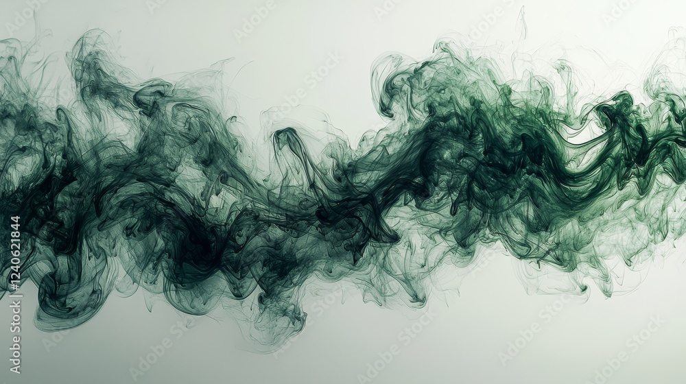 An isolated transparent green smoke cloud An isolated transparent green smoke cloud
