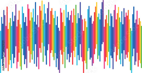colored abstraction of liquid rainbow smudges, LGBT colors on a transparent background in the form of stripes, colored pencils and paints, thick strokes of paint. Music equalizer