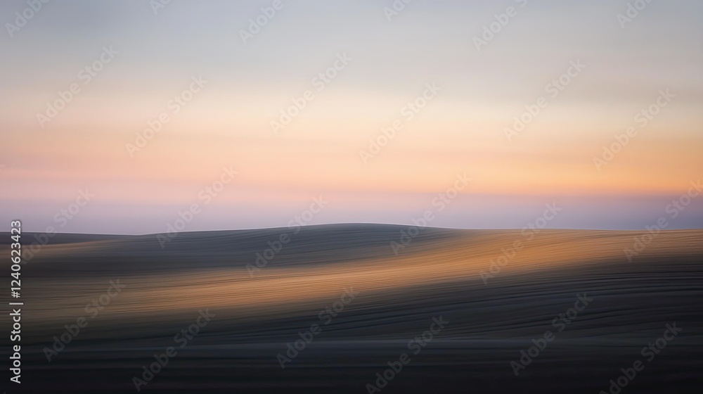 Obraz premium Serene Sunset Over Rolling Hills: A Study in Abstract Landscape Photography
