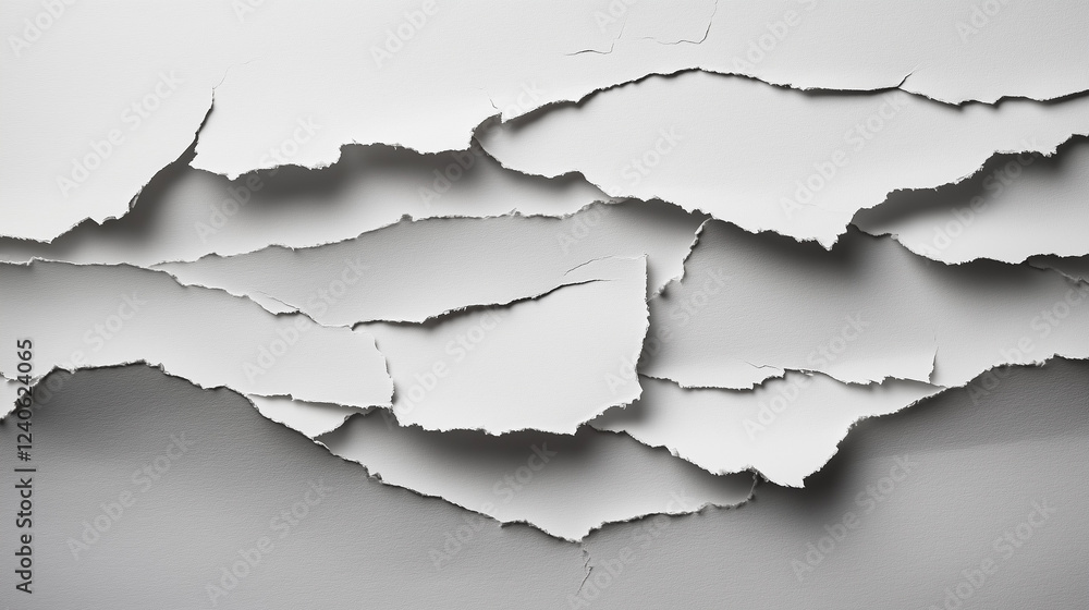 Torn Paper Edges. Jagged, uneven layers of ripped paper creating a natural texture. Paper cut out effect Torn Paper Edges. Jagged, uneven layers of ripped paper creating a natural texture. Paper cut out effect
