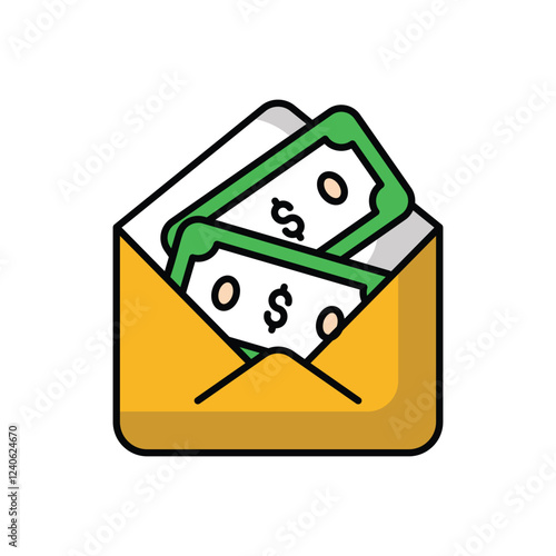Money Envelope icon vector stock illustration