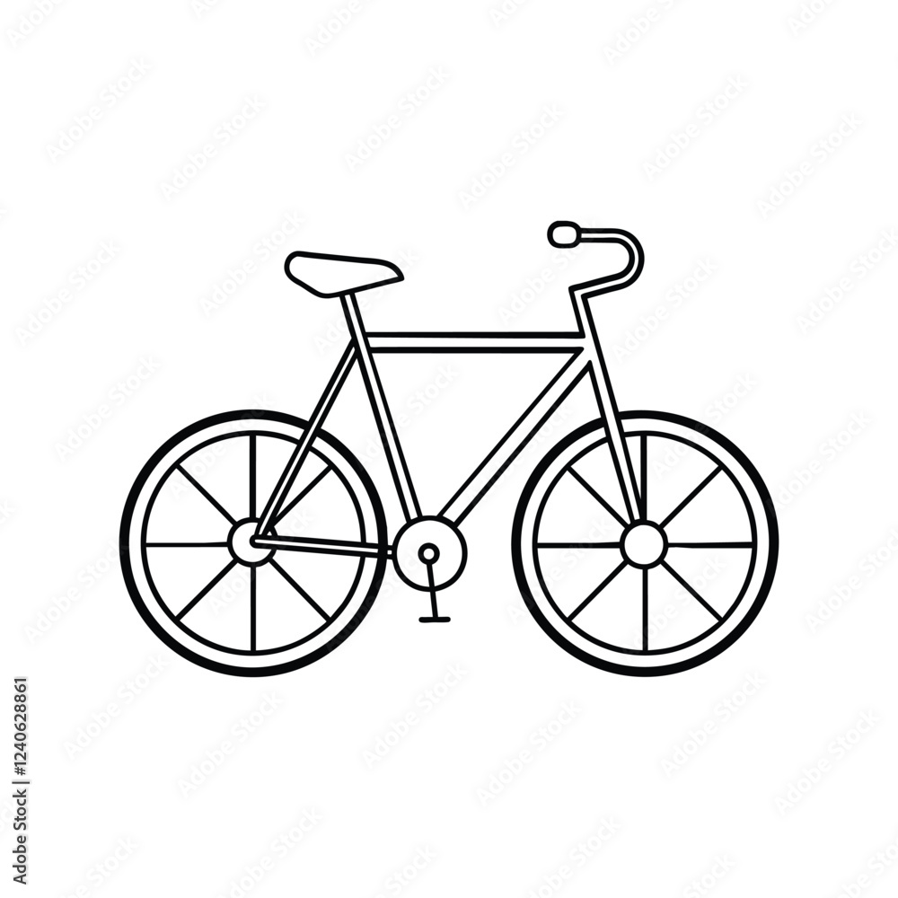 Bicycle with curved handlebars vector illustration Bicycle with curved handlebars vector illustration