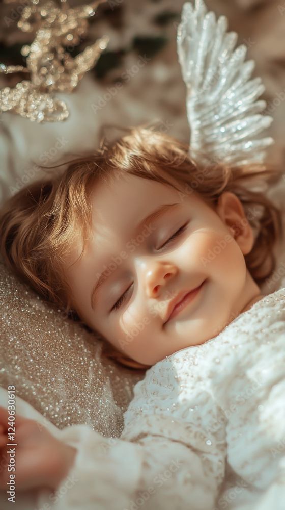 Sleeping toddler enjoys a peaceful moment in a cozy, warm bedroom on a calm afternoon Sleeping toddler enjoys a peaceful moment in a cozy, warm bedroom on a calm afternoon