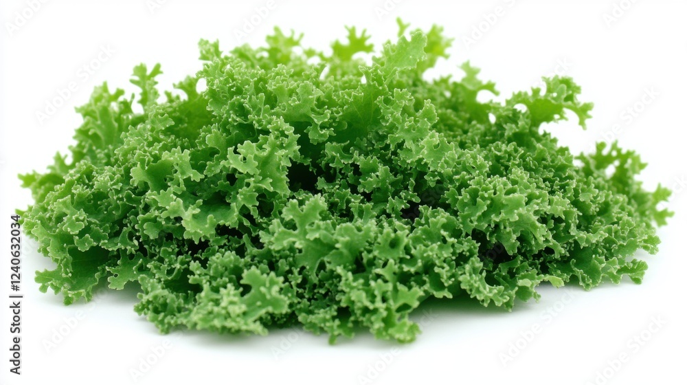 Fresh Green Lettuce Leafy Vegetable Bunch on White Background Fresh Green Lettuce Leafy Vegetable Bunch on White Background