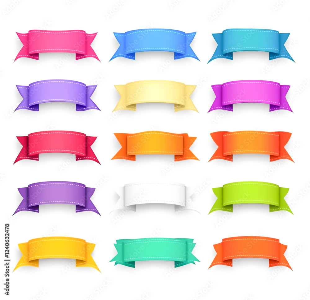 Ribbon label vector set isolated on a white background Ribbon label vector set isolated on a white background