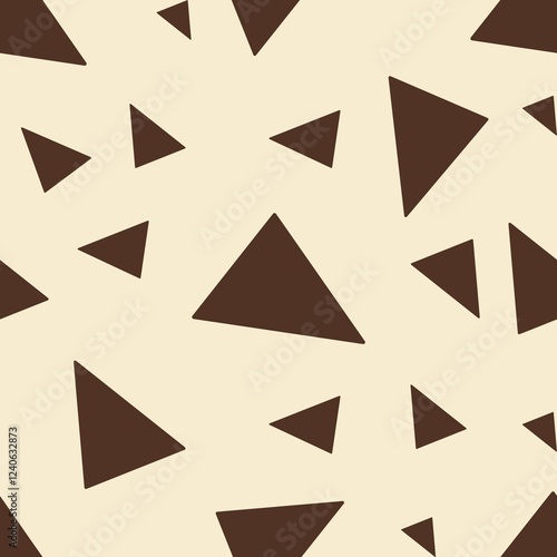 Free Download Seamless Triangular Patterns in Brown Big Design on pastel yellow Backgrounds - GFXLoad