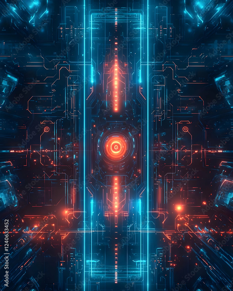 Cyberpunk Circuitry: Glowing Lines & Nodes Cyberpunk Circuitry: Glowing Lines & Nodes