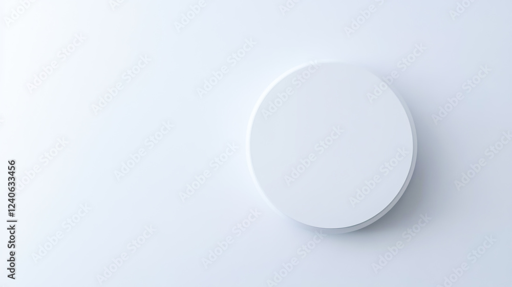 Isolated white round tablet on a clean white background, showcasing a minimalist design Isolated white round tablet on a clean white background, showcasing a minimalist design