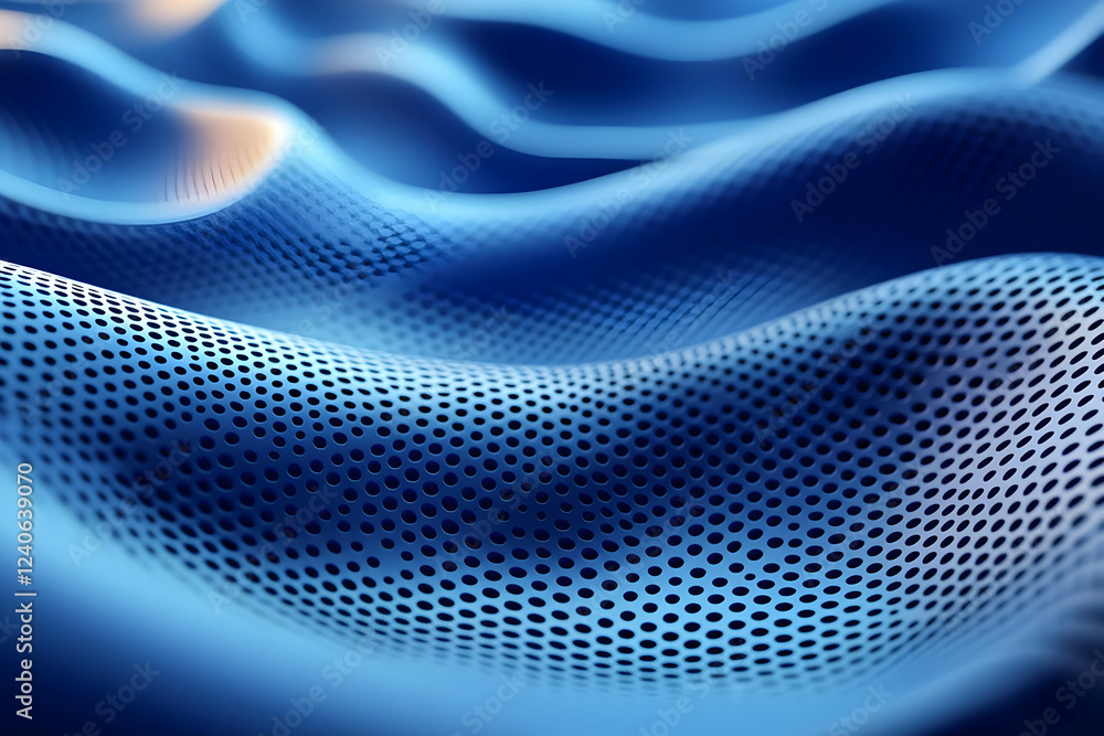 Abstract Blue Waves: Perforated Metal Design Abstract Blue Waves: Perforated Metal Design