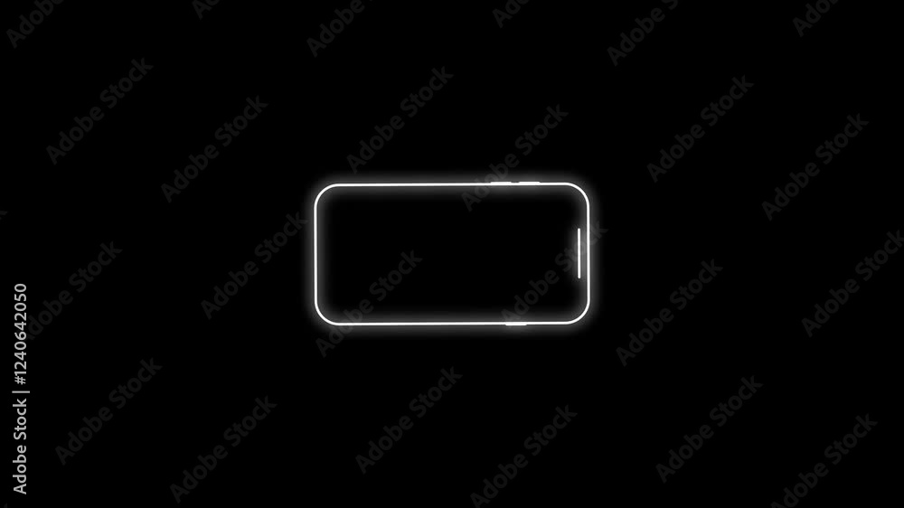 Turn your phone sign on black background with neon effect. 4k video for your project. Turn your phone sign on black background with neon effect. 4k video for your project.
