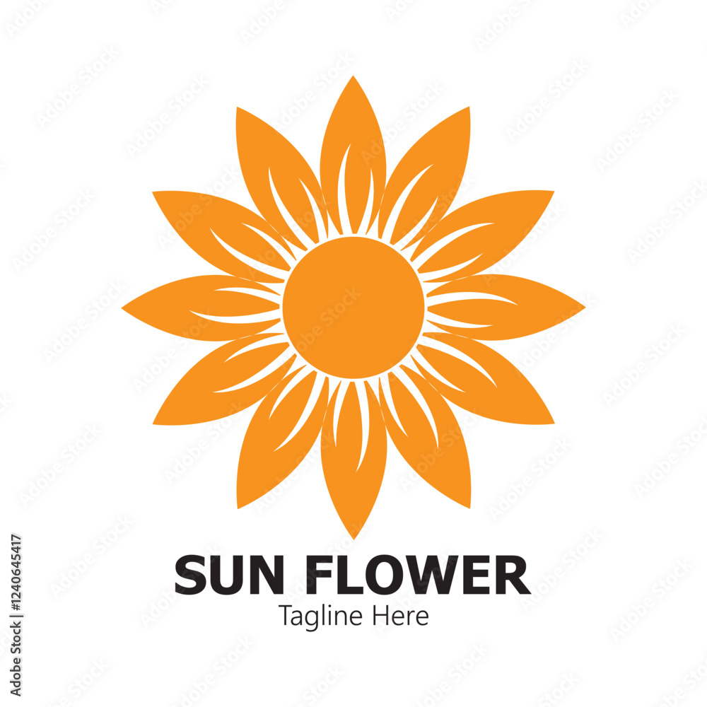 Obraz premium sunflower vector logo design concept template