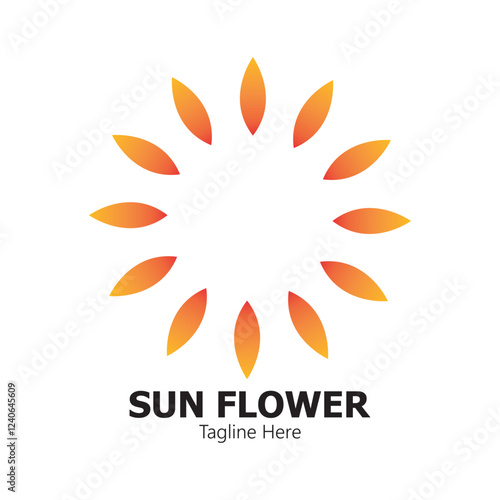 sunflower vector logo design concept template