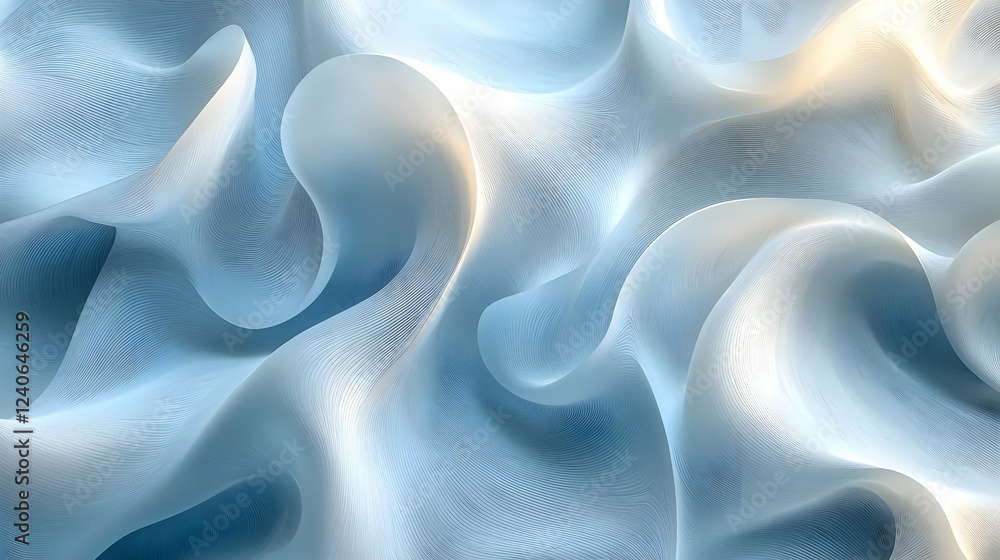 Abstract Blue Waves Flow Gently, Serene Design Background Abstract Blue Waves Flow Gently, Serene Design Background