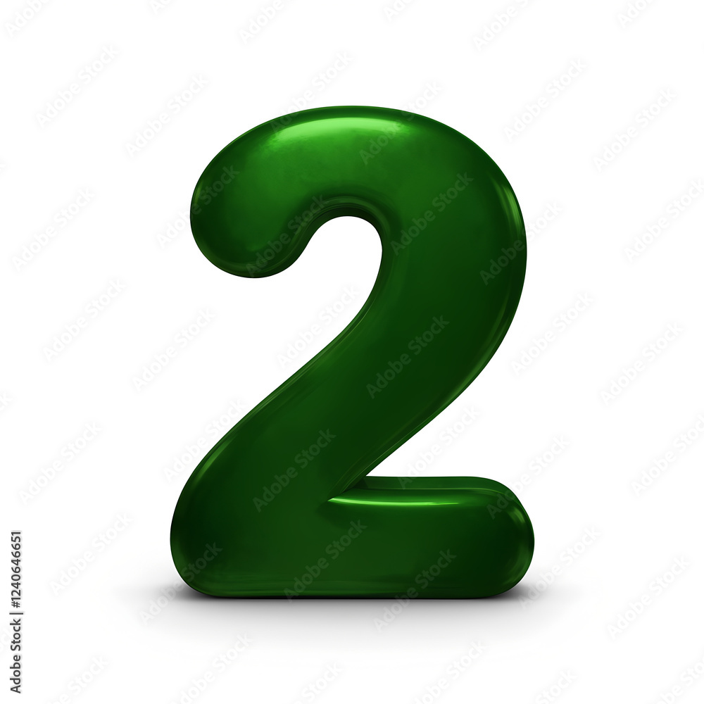 3d green number 2 3d green number 2